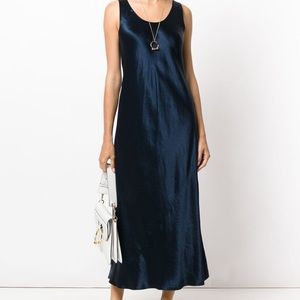 VINCE Bias Cut Satin Sleeveless Slip Dress